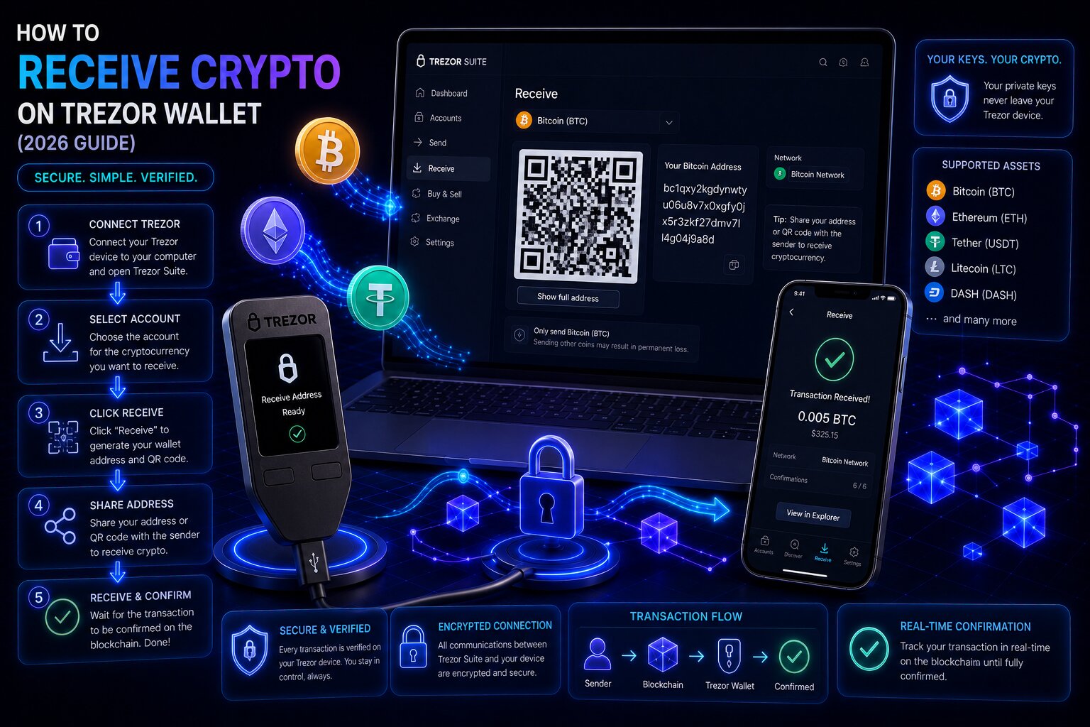 How to Receive Crypto on Trezor Wallet