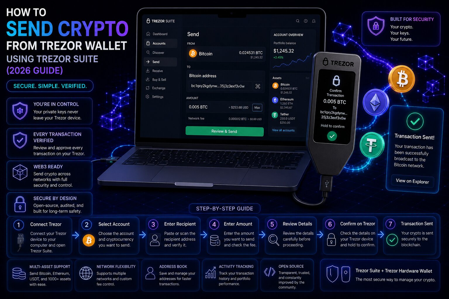 How to Send Crypto from Trezor Wallet